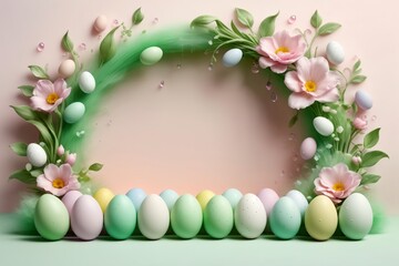 Naklejka na ściany i meble Easter greeting card, colorful Easter eggs