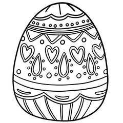 doodle Easter egg in party. doodle art painting , summer and spring  season png clipart for card decoration.