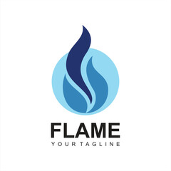 modern blue Fire logo design template