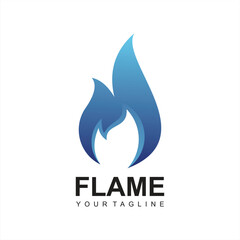 modern blue Fire logo design template