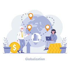 Sustainability and operational processes concept. Flat vector illustration.