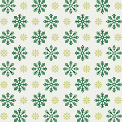 Snowflake rare trendy multicolor repeating pattern vector illustration green design