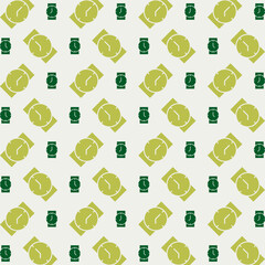 Watch rare trendy multicolor repeating pattern vector illustration green design