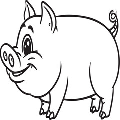 Pig coloring pages. Pig outline vector image