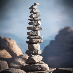 Rocks balancing. Background for design, print, card (greeting card), banner, poster, flyer, advertising, wallpaper.
