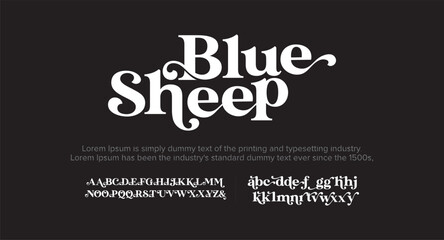Sheep modern stylish bold capital alphabet letter logo design - obrazy, fototapety, plakaty