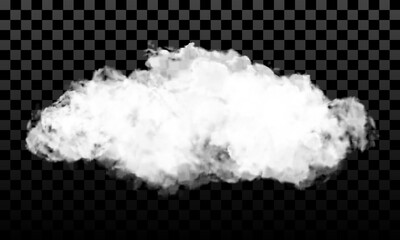 Realistic white clouds smoke on dark checkered background vector - 774252759