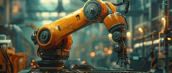 As the factory springs to life with the dawn of a new day, the robotic arm emerges from the shadows, its movements a symphony of precision and grace.