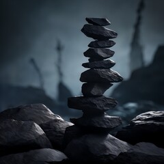 Rocks balancing. Background for design, print, card (greeting card), banner, poster, flyer, advertising, wallpaper.