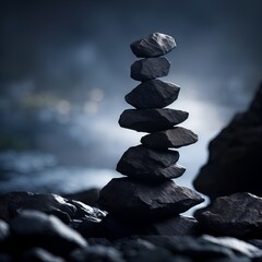 Rocks balancing. Background for design, print, card (greeting card), banner, poster, flyer, advertising, wallpaper.