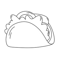 Cartoon Taco line Icon.