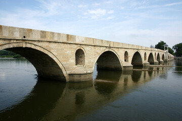 Meric Bridge, located in Edirne, Turkey, was built in 1847.