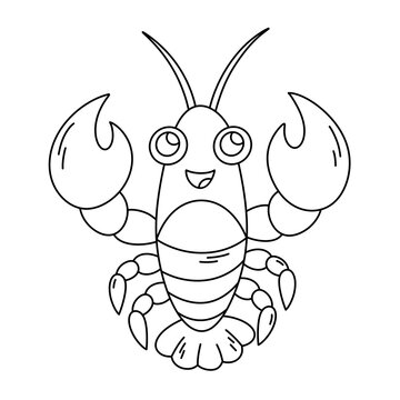 recommend clip art: Cartoon Lobster line Icon.