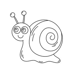 Cartoon Snail line Icon.

