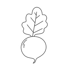 Cartoon Beetroot line Icon.