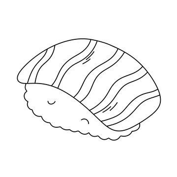 Cartoon Sushi line Icon.