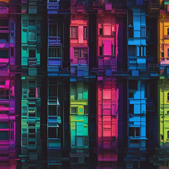 colorful building illustration background