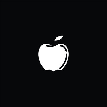 Original vector illustration. Contour icon of a ripe yellow apple.