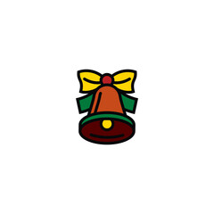 Original vector illustration. A bell icon with a bow.