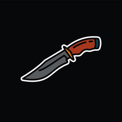 Original vector illustration. Contour icon of a camping knife.