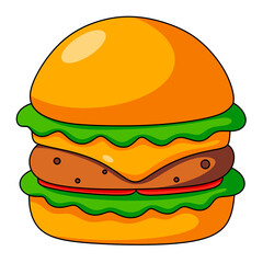 Cartoon burger Icon.