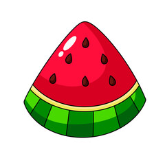 Cartoon Watermelon slices Icon.