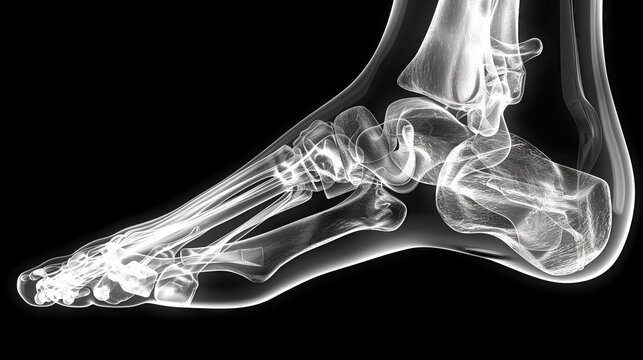 X-ray image of the ankle bones