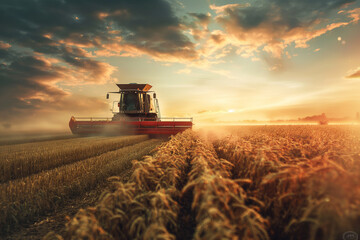 Fototapeta premium Harvesting technology, agricultural industry technology concept.
