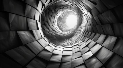 Abstract monochrome tunnel architecture.