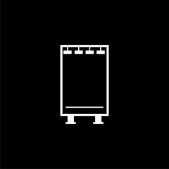 Billboard icon flat style isolated on black background  