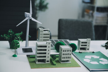 Carbon offset price report CO2 emission. Future growth Net zero waste in ESG ethical SME office...