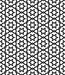 Black and white seamless abstract pattern. Background and backdrop. Grayscale ornamental design.