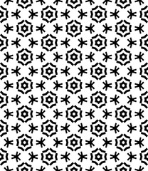 Black and white seamless abstract pattern. Background and backdrop. Grayscale ornamental design.