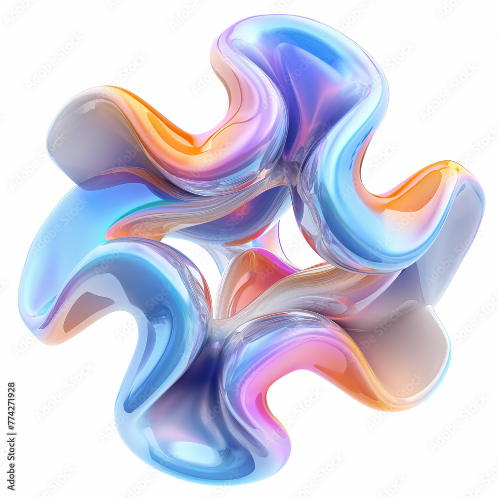 Poster fluid round 3d shape of liquid splash of holographic glass in motion. iridescent liquid sphere.