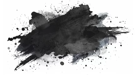 Poster Watercolor paint with a black stain. Vector featuring creative blots, splashes, and washes. paper-textured background with aquarelles. Brushstrokes and an abstract shape © Zahid