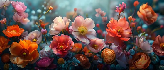 Flowers adorned with sheer artistry, AI-generated elegance - obrazy, fototapety, plakaty