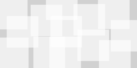 Abstract background with white and gray transparent material in squares shapes with geometric style. Space design concept. Decorative web layout or poster, banner.