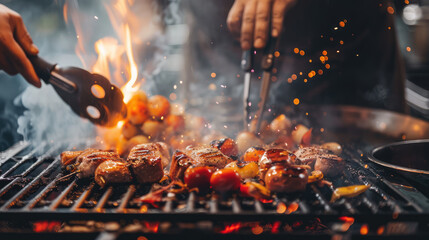 Sizzling kebabs and steaks grilled to perfection over an open fire