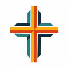 Obraz premium Minimalist cute hand-drawn black grunge cross, school bus, woman, Halloween eggs, bat, christianity symbol of Jesus Christ logo tshirt ai victor graphic elemant design illustration