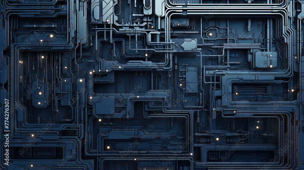 Poster background with metallic panels texture, wires and circuit. spaceship hull wall technology backgroun