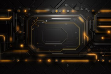 gray tech background with yellow glowing elements 