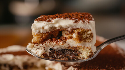 Delectable Tiramisu Layered Dessert Close-Up