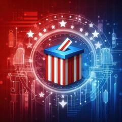American election, Ballot box for collecting vote, Presidential election voting concept. Generative AI.