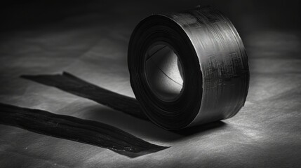 Roll of black duct tape. - obrazy, fototapety, plakaty