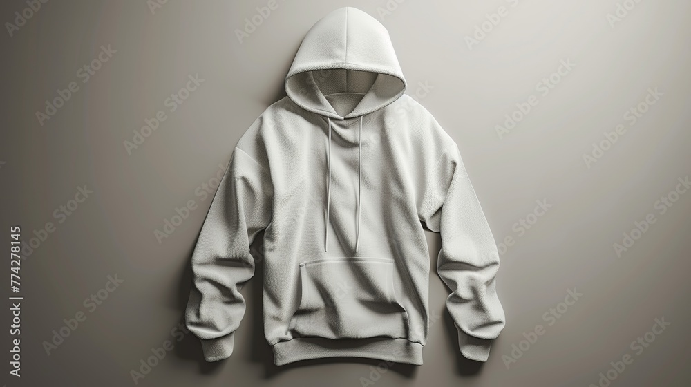 Canvas Prints Mockup of a hooded jacket. White hoodie