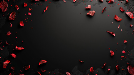 Tropical leaves frame dark background with copy space.