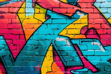 Colorful abstract graffiti on urban wall