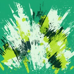 Green gritty grunge vector brush stroke color halftone pattern 