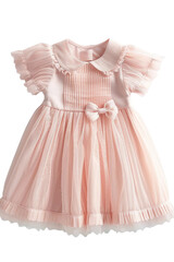A Beautiful Pink Baby Dress Isolated on a Transparent Background