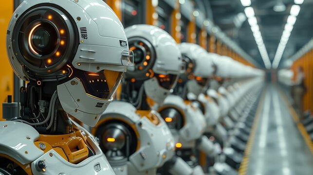 Robots, guided by AI, for efficient warehousing operations.